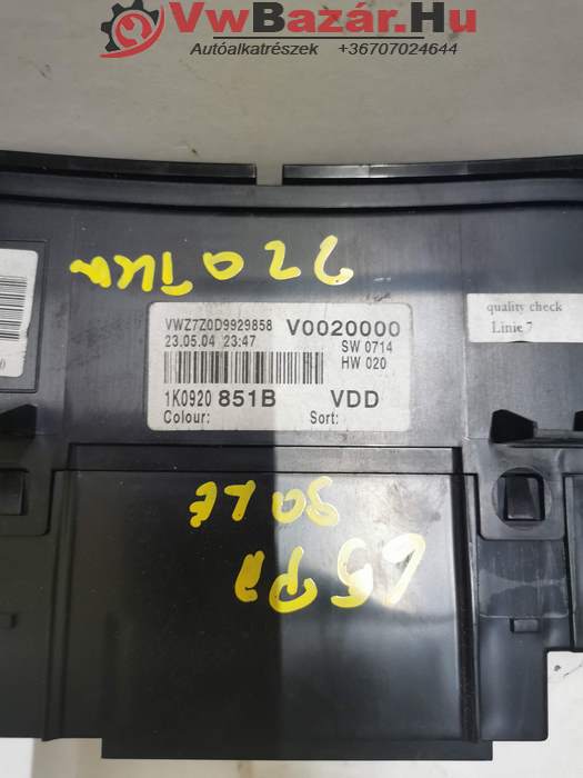 Kilométeróra VW GOLF V