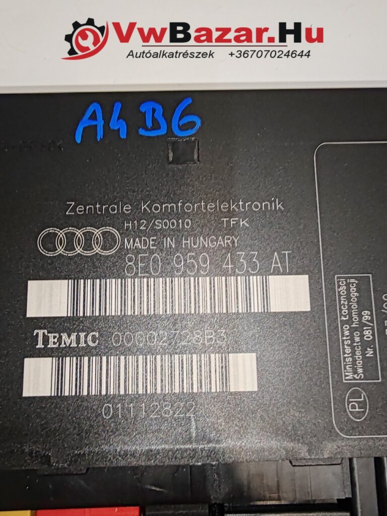 Komfort elektronika AUDI A4 B6 8e0959433at