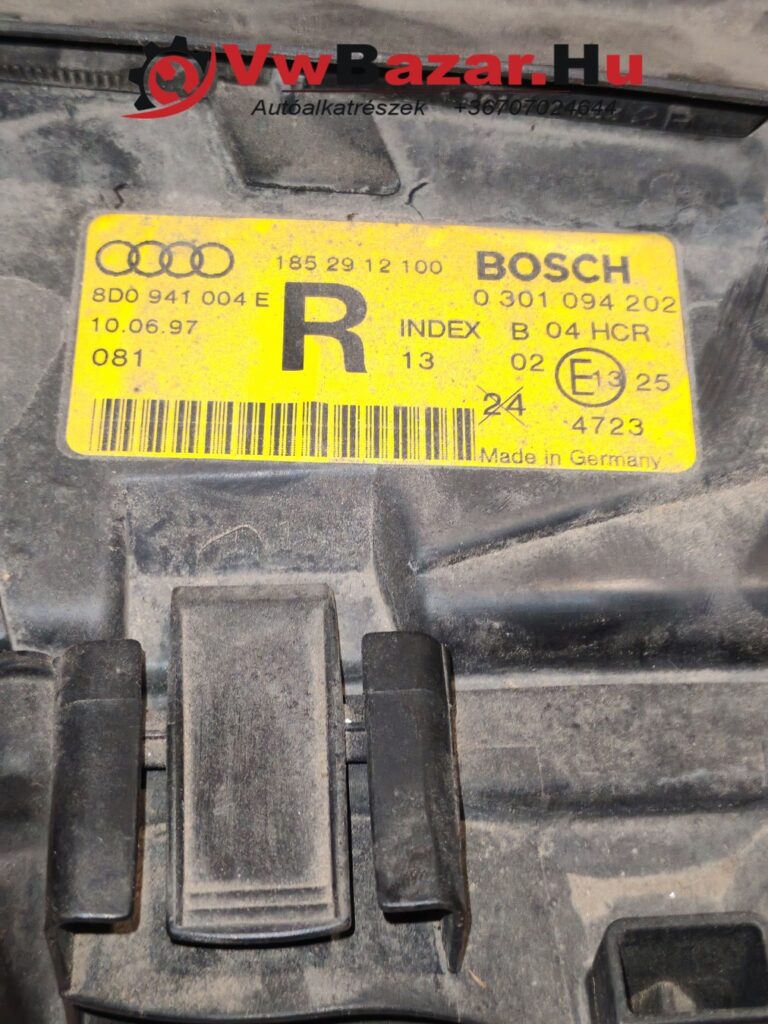 Első fényszóró jobb AUDI A4 B5 8d0941004e