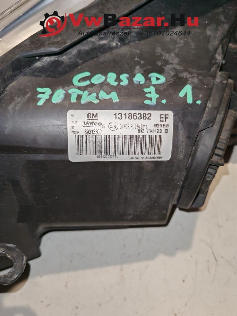 Első fényszóró jobb OPEL Corsa D 13186382