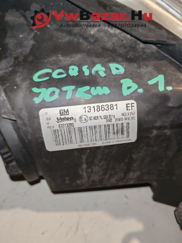Első fényszóró bal OPEL Corsa D 13186381