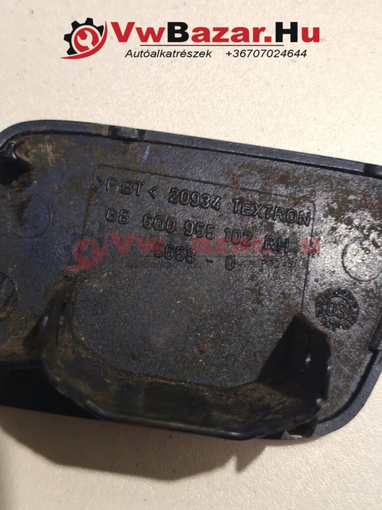 Lámpamosó fedél VW Polol 9N fekete jobb 6q0955102rh