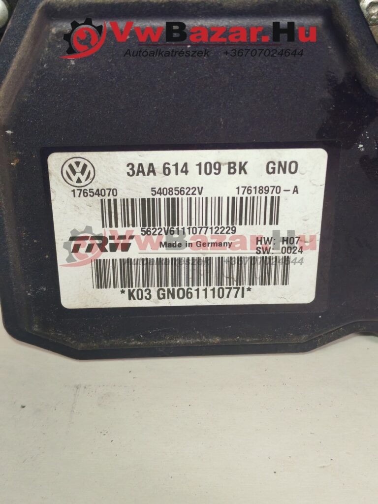 ABS vezérlő egység VW PASSAT B7 3AA614109BK