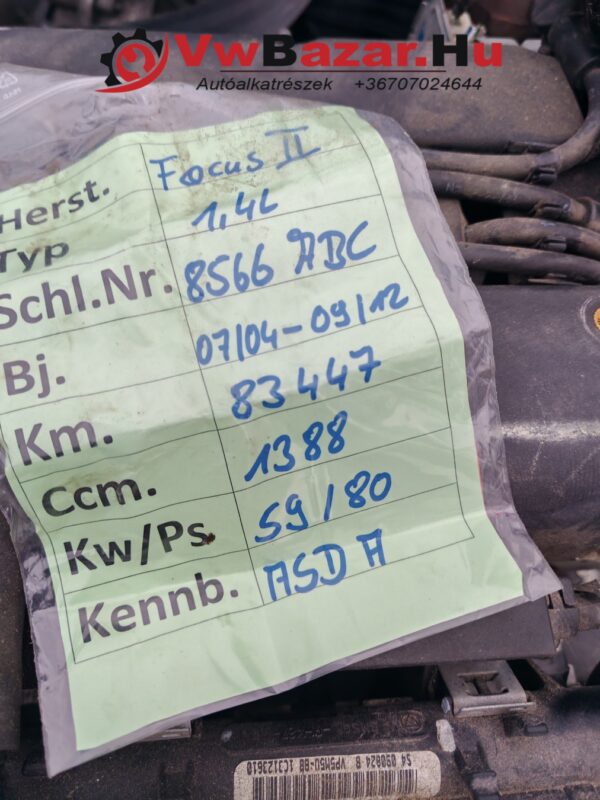 ASDA Motor Ford Focus II asda motorblokk hengerfejjel