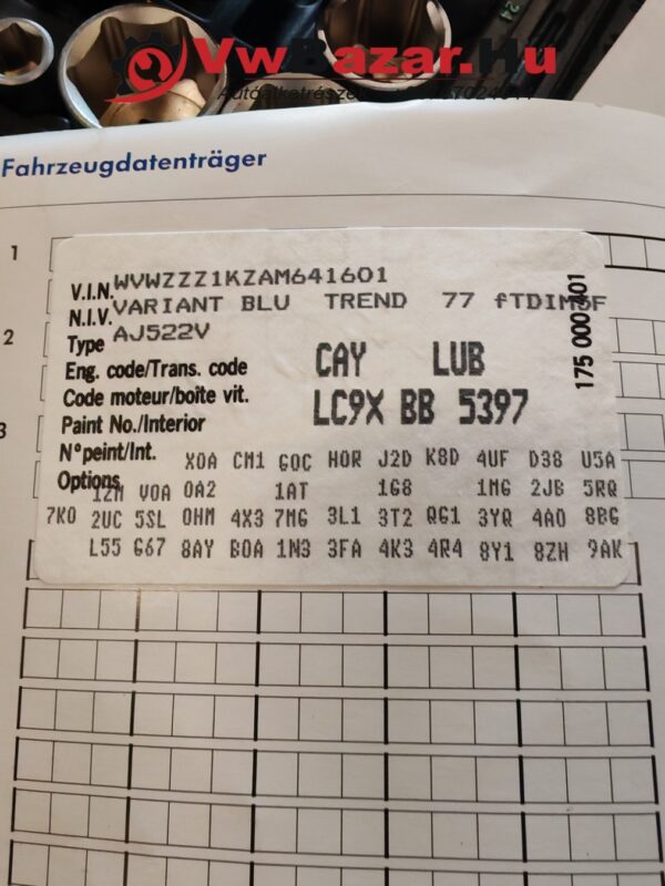 CAY Motor VW GOLF VI komplett motor